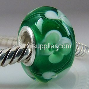 Wholesale New Design silver core european Hearts Glass Beads