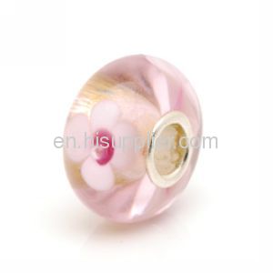 Wholesale New Design silver core european Hearts Glass Beads