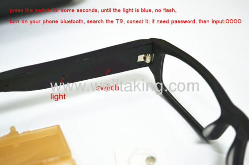 Bluetooth inductive glasses with mini wireless 306 earpiece kit