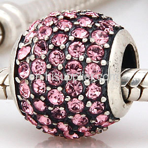 Wholesale Rondelle european Sterling Silver Crystal Beads Ball