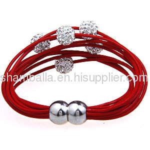 Wholesale Swarovski Leather Crystal Bracelet Magnetic Clasp
