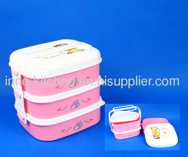 3 Layers Plastic Lunch Box