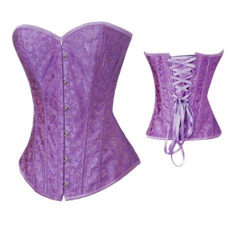 Purple Print fabric overbust corset