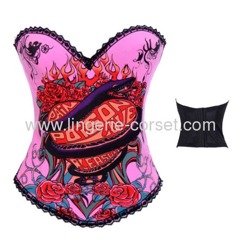 poison love pink overbust corset