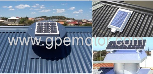 Solar ventilation system Brushless DC Roof Fan with Backward Centrifugal and speed control