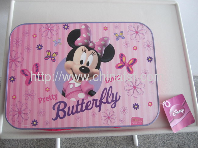 Disney colorful portable laptoo desk with led lamp/lap desk