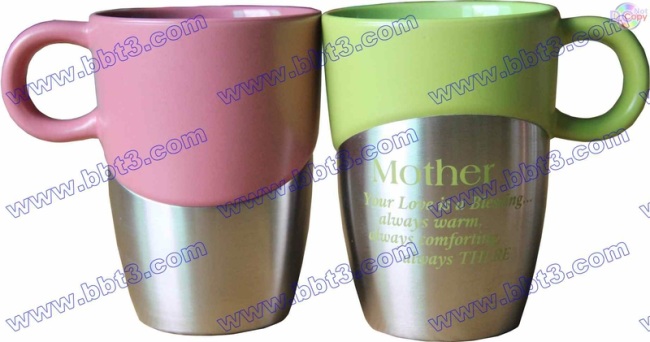 2013 new style ceramic & stainless steel mug
