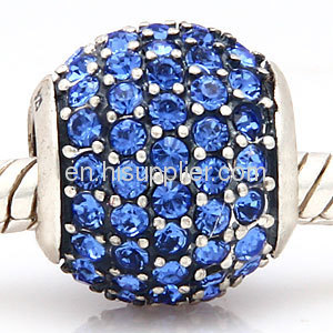 european Sapphire 925 Sterling Silver Crystal Beads For Bracelets Sale