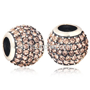 Sterling Silver 925Pandora Crystal Charm Beads For european Bracelets