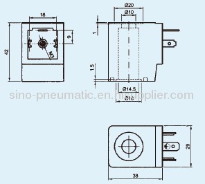 PU Solenoid valve Coil 0543 DC24V DIN43650A 