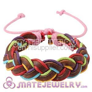 Cheap Colorful Personalized Leather Braided Bracelets For Women