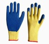 cotton with latex coated safety gloves