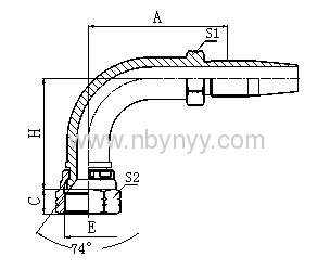 26798D-R5/W 90° JIC FEMALE 74° CONE SEAT HYDRAULIC HOSE FITTING PIPE FITTING COUPLING