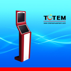 red and standing kiosk