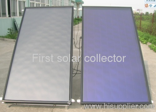 Flat Panel Solar Collector with Blue Titanium Absorber