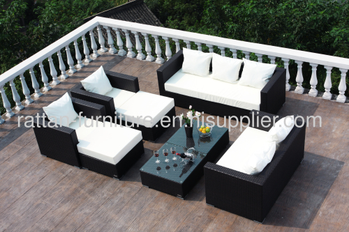 Hot sale CNNEWSKY outdoor rattan furniture lounger big sofa set