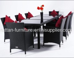 Hot sale CNNEWSKY outdoor wicker dining set 1 table 8 chair