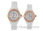 Prosver Dani White Elegant Women Analog Wrist Watch with Gold Stone