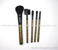 Sheep Hair Leopard Print Makeup Brushes Set