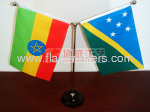 national table flag with Octagon black crystal base