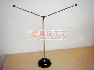 Iron Y-shape table flag black crystal stand