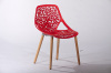 red PP steel tube simple hollow carved dining Chairs