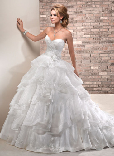 GEORGE BRIDE Tiered Organza Ball Gown Wedding Dress