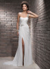 GEORGE BRIDE Lace One Shoulder Split-front Chiffon Court Train Wedding Dress