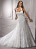 GEORGE BRIDE Elegant Halter Lace Chapel Train Wedding Dress