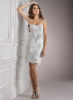 GEORGE BRIDE Formal Above Knee-length Lace Over Satin Wedding Dress