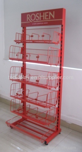 Wire baskets floor rack display