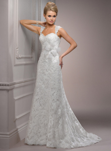 GEORGE BRIDE Elegant Lace Strap Sweetheart Neckline Wedding Dress