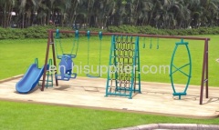 Outdoor swing and slide