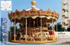 Outdoor amusement park merry go round