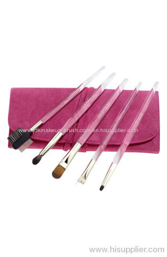 A Unique 5PCS Acrylic handle Pink Pouch Eye brush collection