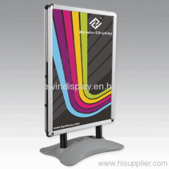 Outdoor poster stand:Springs lessen impact of wind