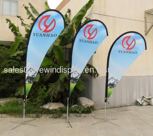 outdoor portable advertising beach flag with carrying bag