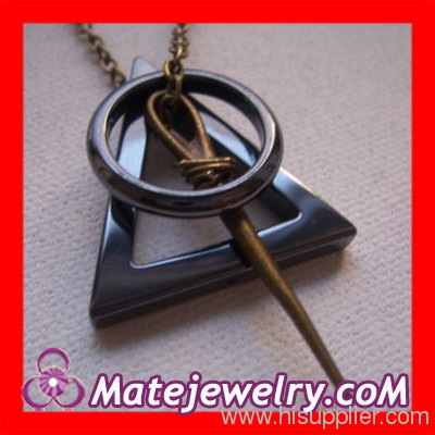 Wholesale Fashion Wooden Deathly Hallows Harry Potter Necklace Cheap