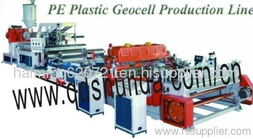 PE Plastic Geocell Sheet Punching Welding Extrusion Line