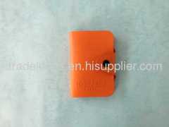 genuine leather card holder with pvc inside