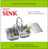 Double bowls single drain inox sink vegetable wash basin