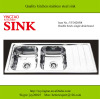 Double bowls single drain inox sink vegetable sinks