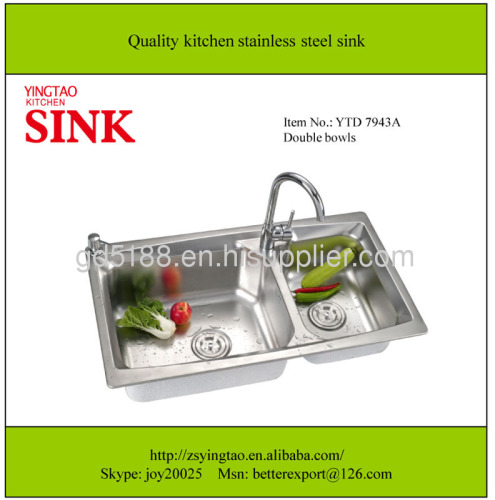 double bowls kitchen stainless steel sinks