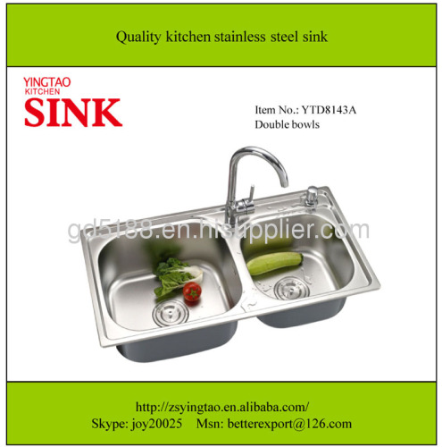 double bowls kitchen stainless steel sinks