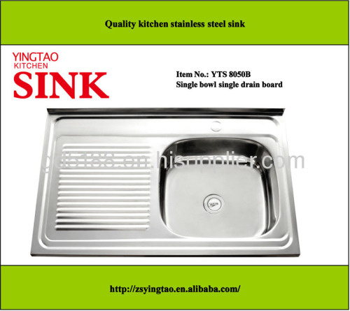 stainless steel kitchen sink single bowl single drainer