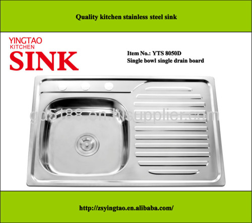 stainless steel kitchen sink single bowl single drainer