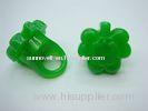 Green Non - Toxic Light - Up Shamrock Ring / Flashing LED Rings For Promotion Gifts