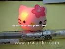 Hello Kitty Pink White Light Plastic Soft Gum Flashing LED Rings For Child, Women