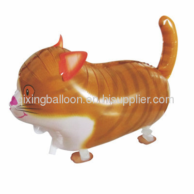 walking cat pet foil balloon