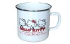 White hello kitty porcelain enamel metal cup without cover for camping